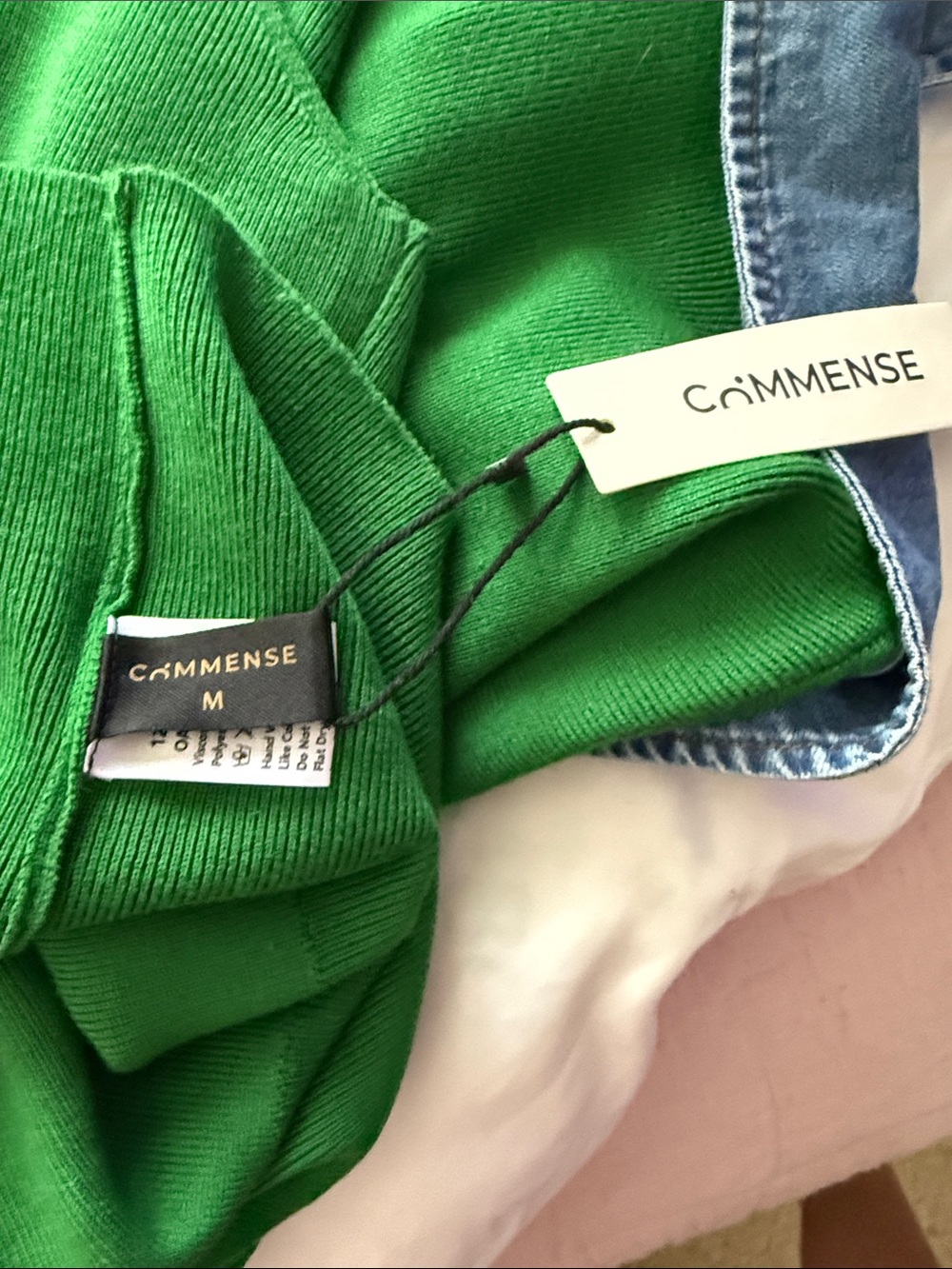 Denim Collar Metal Button Sleeveless Knit Vest Green size Medium/Women - Picture 4 of 6